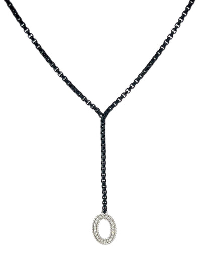 BLK/GRY CHAIN LARIAT DIA NECK