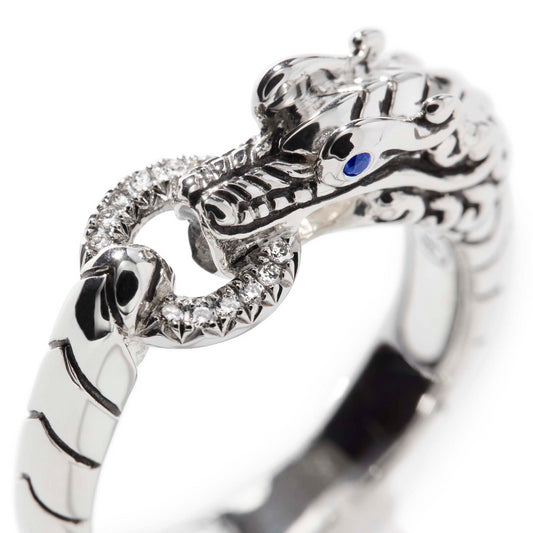 SIZE 12 - NAGA SILVER DIAMOND PAVE DRAGON HEAD RING - CLIENT STIEF/PHOEBE