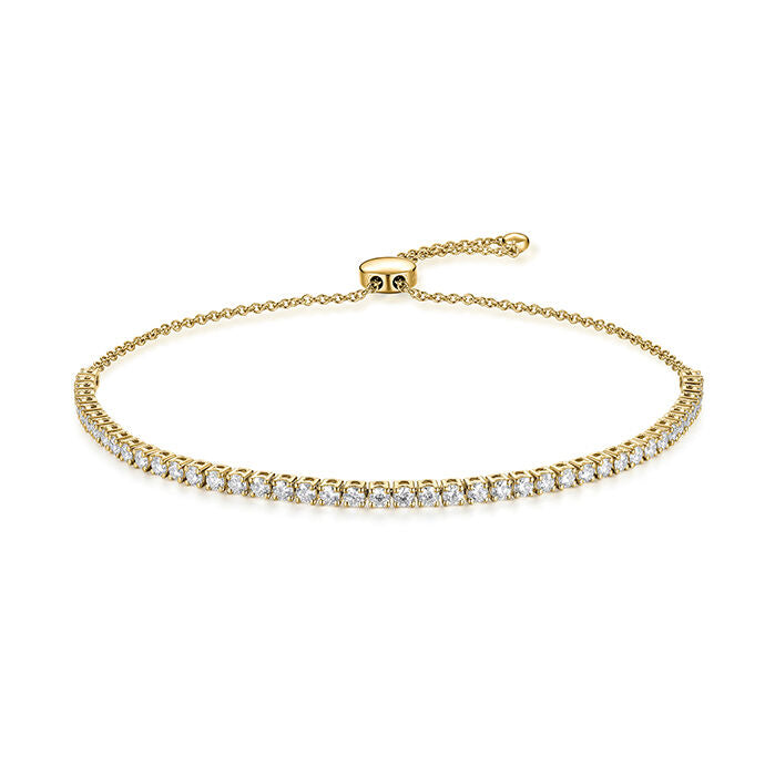 18KY DIAMOND STRAIGHT LINE BOLO BRACELET