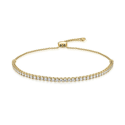 18KY DIAMOND STRAIGHT LINE BOLO BRACELET