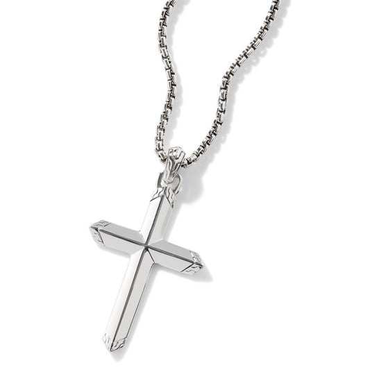 SILVER CROSS PENDANT WITH 2.7MM BOX CHAIN