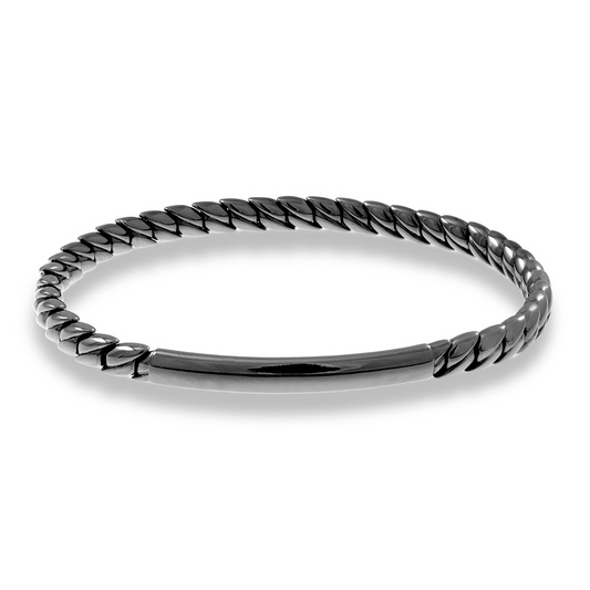 HULCHI BELLUNI 18K GOLD WITH RUTHENIUM MEN'S TRESORE STRETCH BRACELET