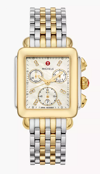 DECO TWO-TONE 18K GOLD DIAMOND DIAL WATCH SN# TRH1893524