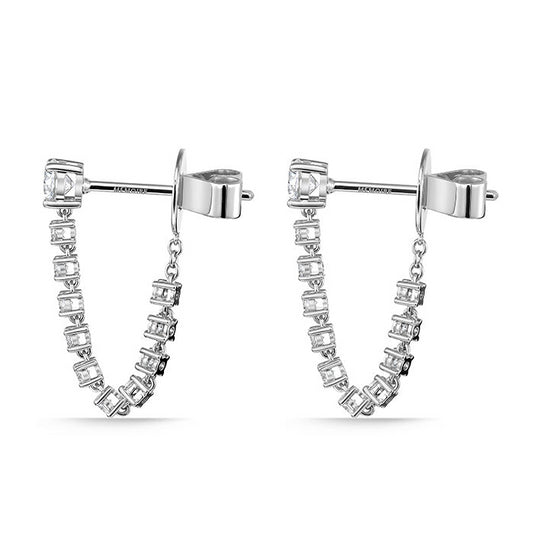18KW DIAMOND DRAPED STILETTO EARRS