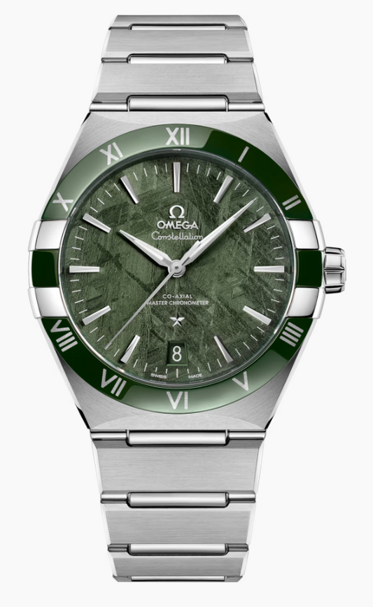 41MM SS CONSTELLATION GREEN METEORITE CERAMIC BEZEL