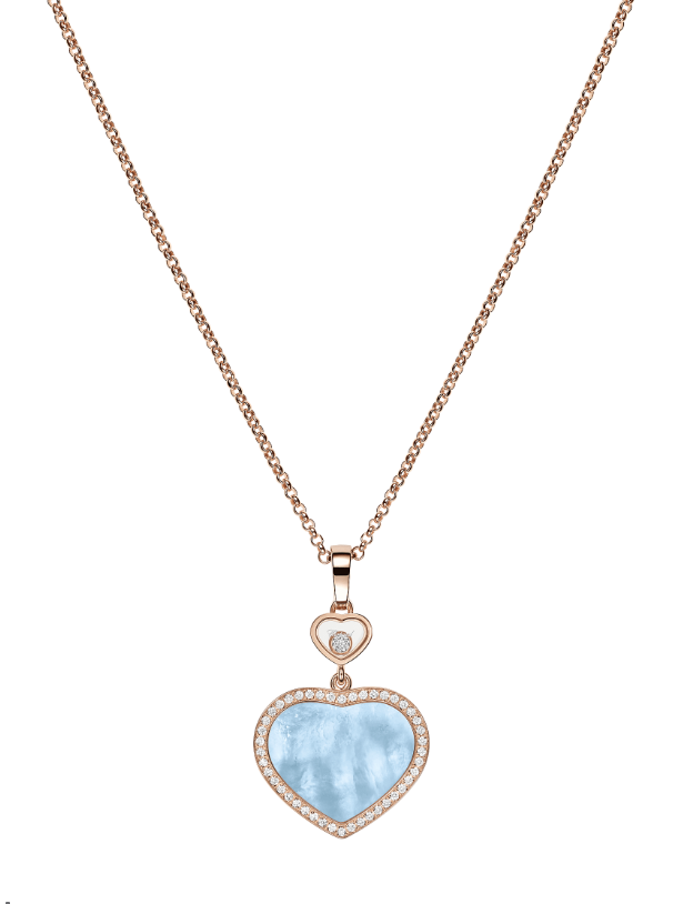 18KR HAPPY HEARTS TURQUOISE MOP & DIAMOND PENDANT