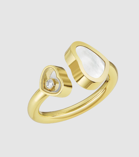 18KY HAPPY HEARTS MOP AND DIAMOND RING