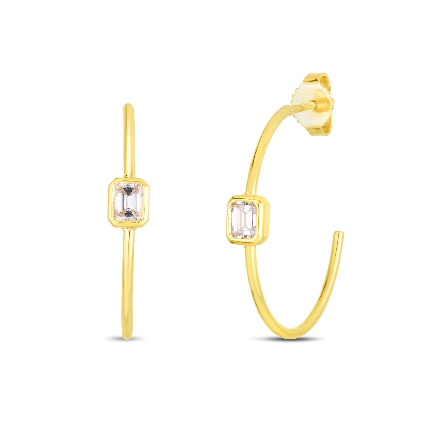 18KY DIAMOND HOOP EARRINGS