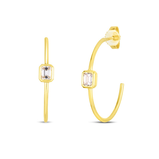 18KY DIAMOND HOOP EARRINGS