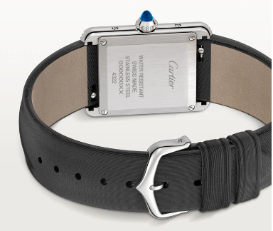 SS SMALL TANK MUST DIAMOND CASE BLACK CALFSKIN STRAP