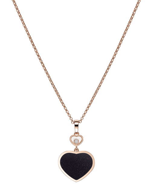 18KR AVENTURINE HAPPY HEART PENDANT WITH FLOATING DIAMOND
