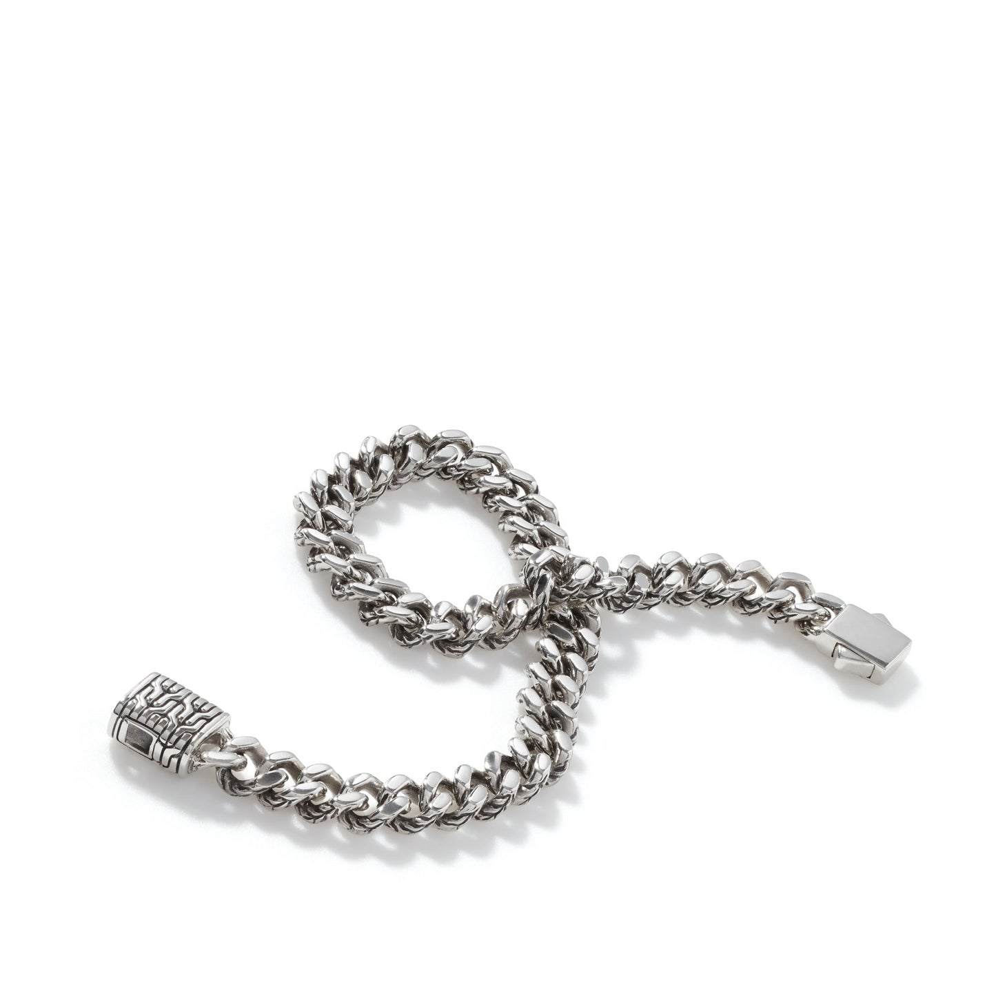 SILVER 7MM CURB CHAIN BRACELET
