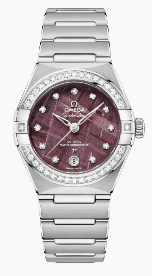 29MM SS CONSTELLATION PURPLE METEORITE DIAMOND DIAL