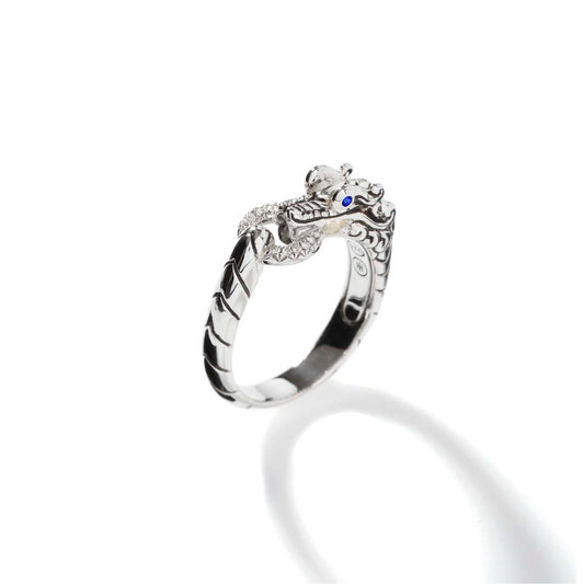 SIZE 12 - NAGA SILVER DIAMOND PAVE DRAGON HEAD RING - CLIENT STIEF/PHOEBE