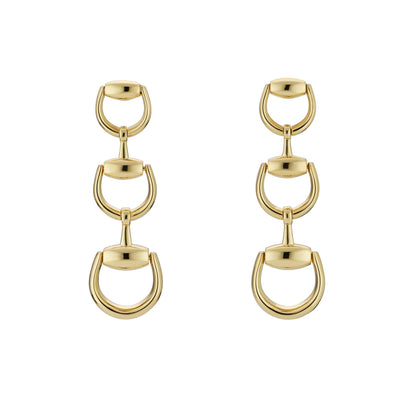 18KY HORSEBIT DANGLE EARRS