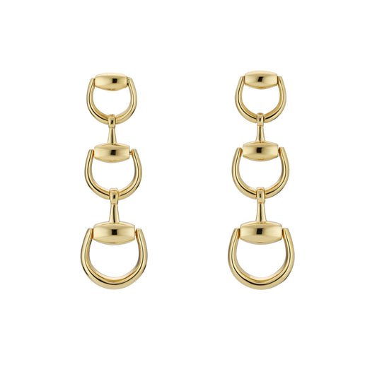 18KY HORSEBIT DANGLE EARRS