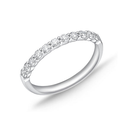 PETITE PLATINUM DIAMOND HALFWAY BAND