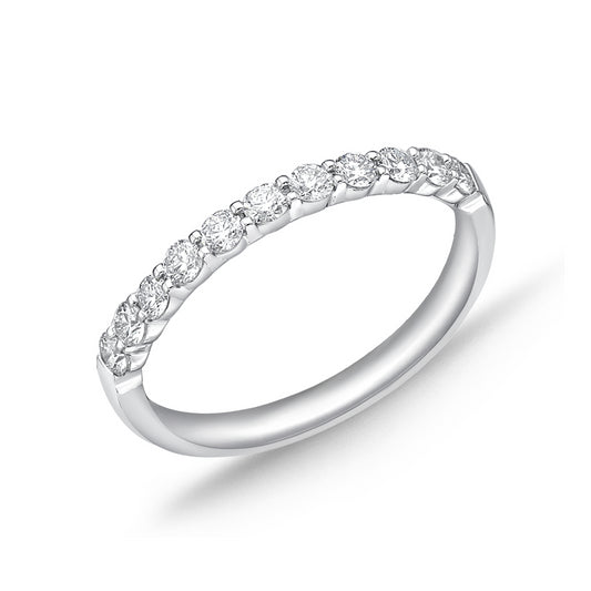 PETITE PLATINUM DIAMOND HALFWAY BAND