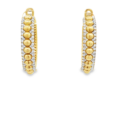 18KY MEDIUM DIAMOND FASHION HOOPS