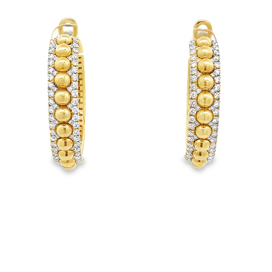 18KY MEDIUM DIAMOND FASHION HOOPS
