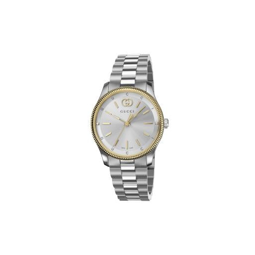 29MM 2TONE G-TIMELESS SILVER DIAMOND DIAL