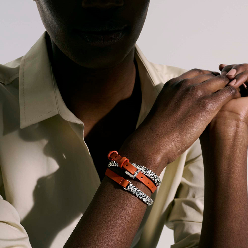 ICON ORANGE LEATHER WRAP BRACELET