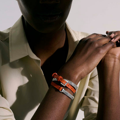 ICON ORANGE LEATHER WRAP BRACELET