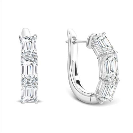 18KW DIAMOND SMALL HUGGIE HOOP EARRINGS