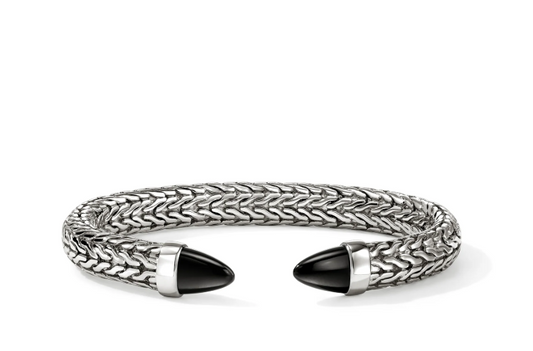 SILVER BLACK ONYX 50 FLEX CUFF 8.9MM