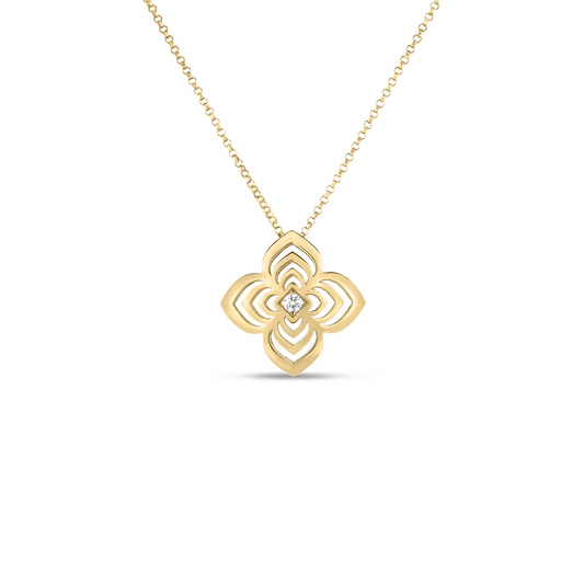 18KY PALAZZO DUCALE CARNEVALE LARGE DIAMOND FLOWER PENDANT