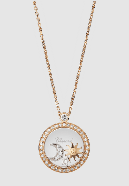 18KR HAPPY SUN  MOON AND STARS DIAMOND PENDANT