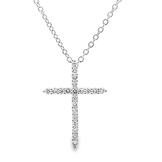 18KW DIAMOND CROSS PENDANT