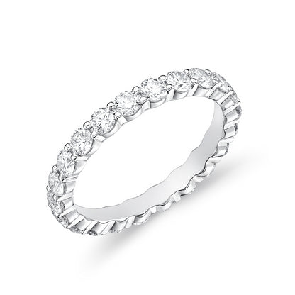 PLATINUM PETITE PRONG DIAMOND BAND