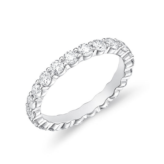 PLATINUM PETITE PRONG DIAMOND BAND