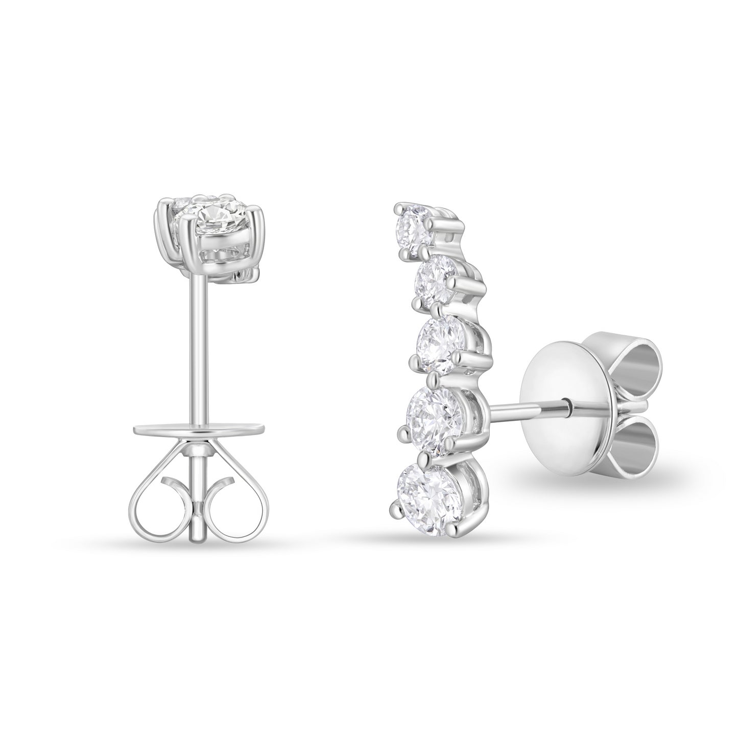18KW DIAMOND CLIMBER EARRINGS