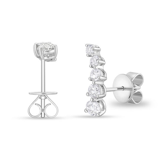18KW DIAMOND CLIMBER EARRINGS