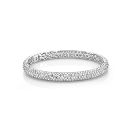 18KW 5ROW PIROUETTE PAVE DIA 11.20TW BANGLE