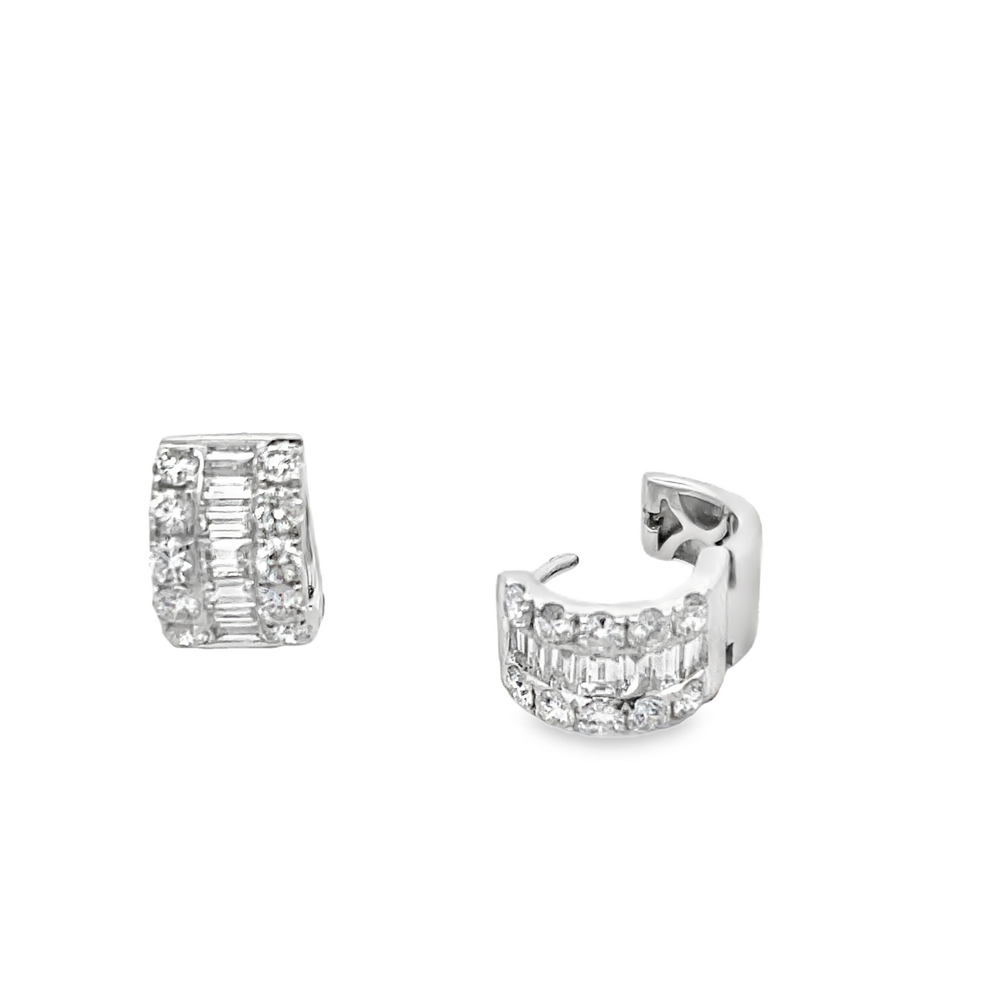 18KW DIAMOND HUGGIE EARRINGS