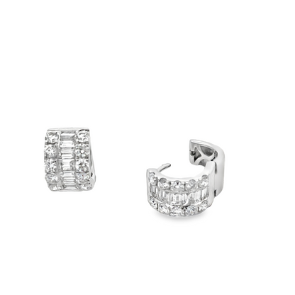 18KW DIAMOND HUGGIE EARRINGS