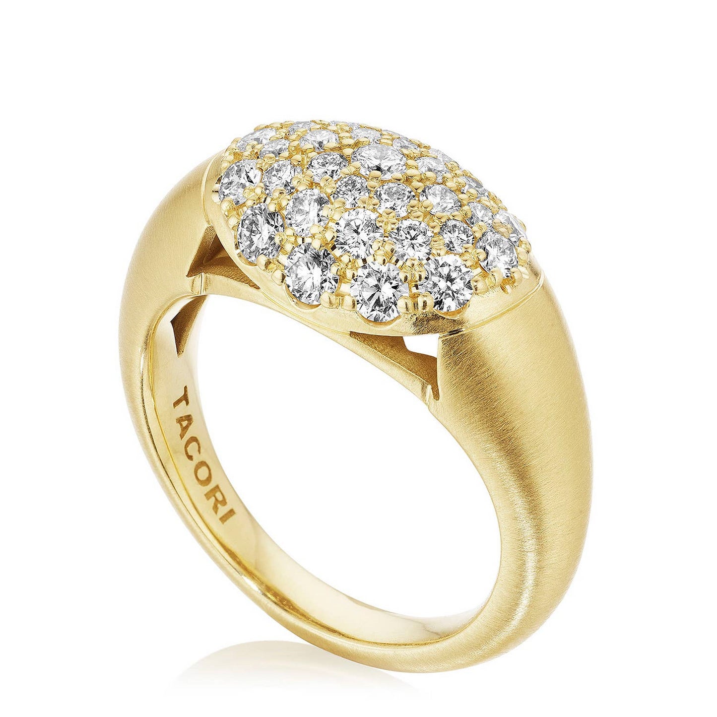 18KY CRESCENT ECLIPSE DOME DIAMOND RING