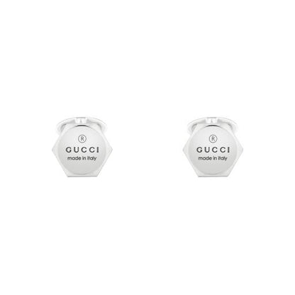 CUFFLINKS IN STERLING SILVER WITH GUCCI TRADEMARK