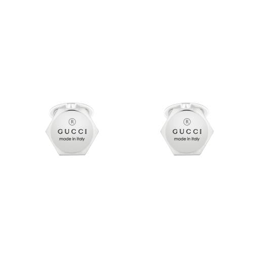 CUFFLINKS IN STERLING SILVER WITH GUCCI TRADEMARK