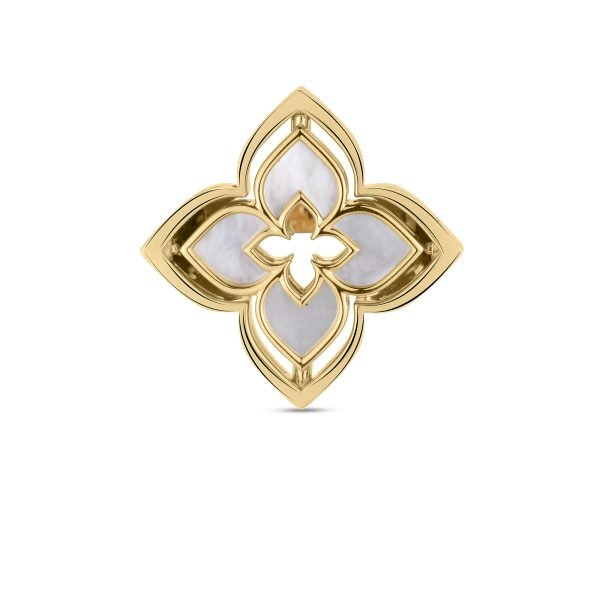 18KY VENETIAN PRINCESS PIROUETTE PAVE FLOWER RING