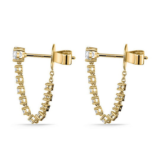 18KY DIAMOND DRAPED STILETTO EARRS