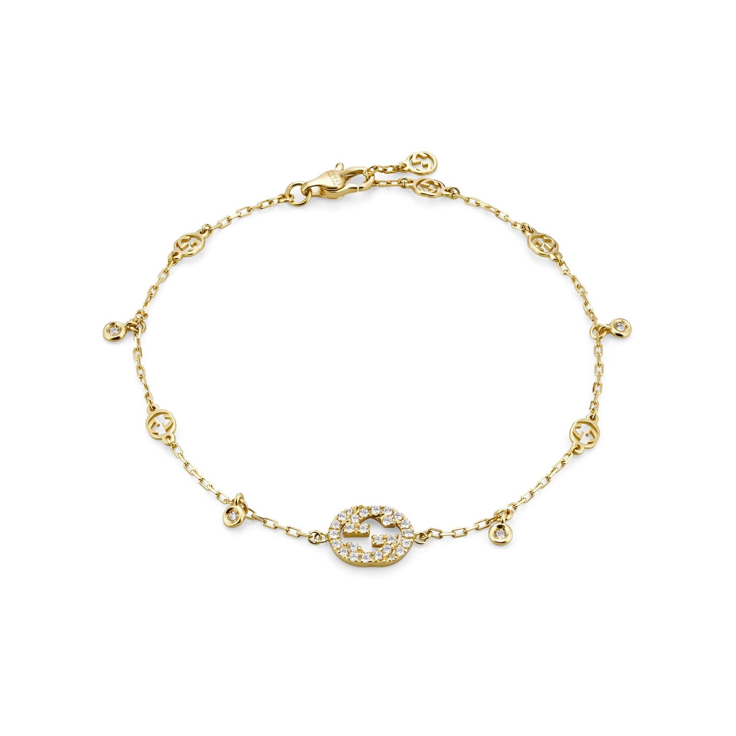 18KY INTERLOCKING G DIAMOND BRACELET
