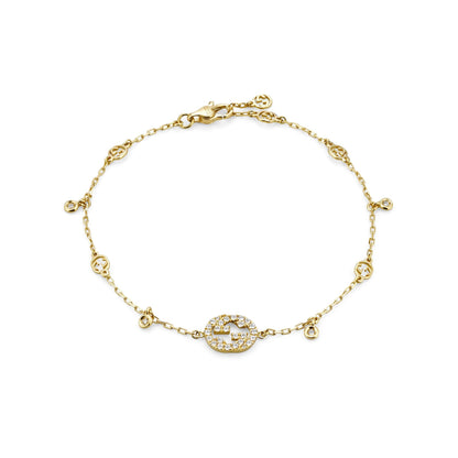 18KY INTERLOCKING G DIAMOND BRACELET