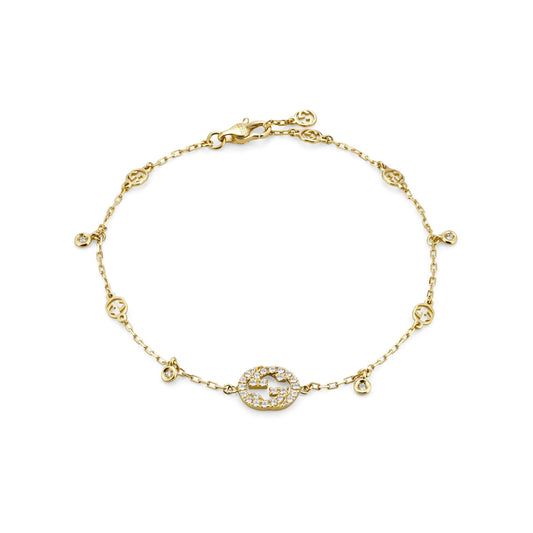 18KY INTERLOCKING G DIAMOND BRACELET