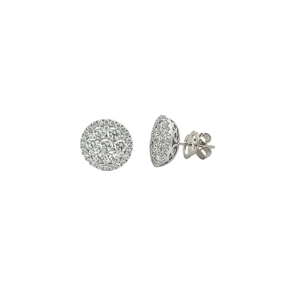18KW DIAMOND CLUSTER STUDS