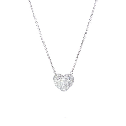 18KW DIA PAVE HEART NECK .50TWT