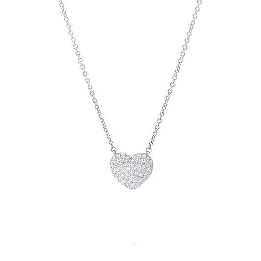 18KW DIA PAVE HEART NECK .50TWT